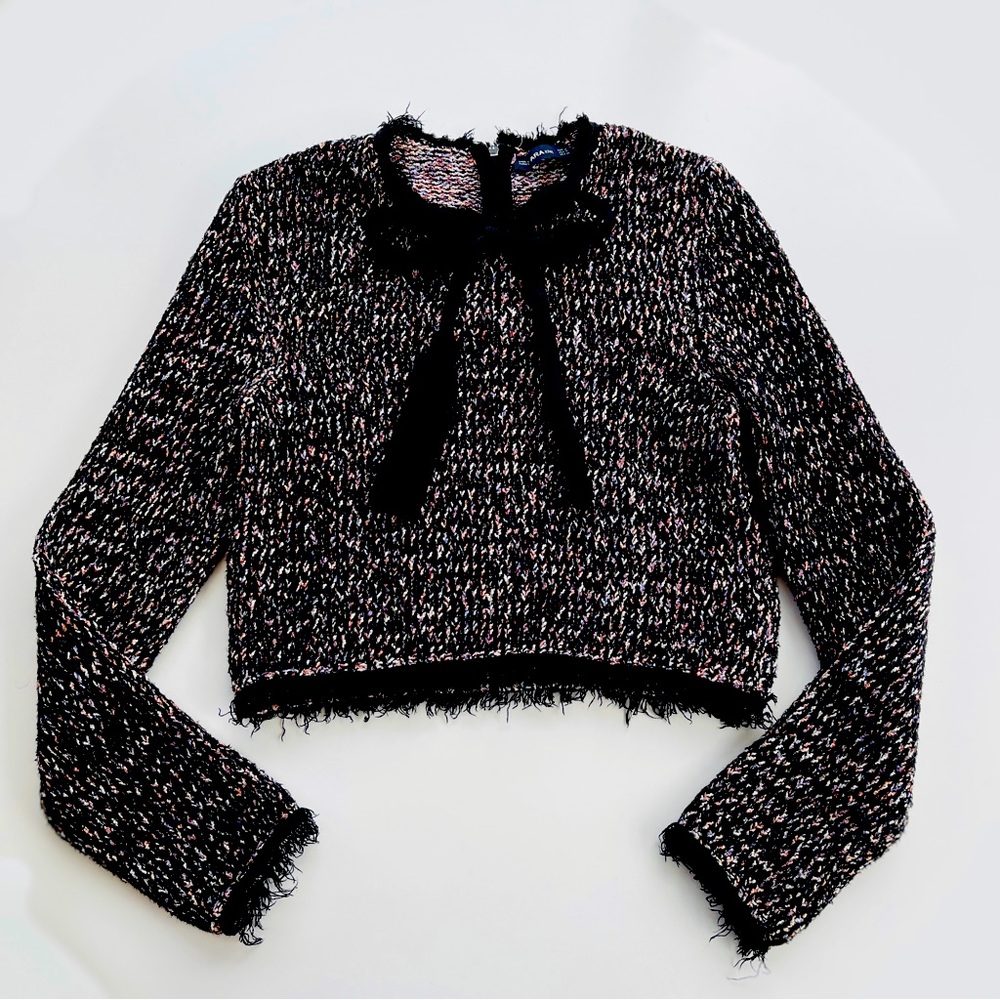 Zara Tweed Style Sweater Top